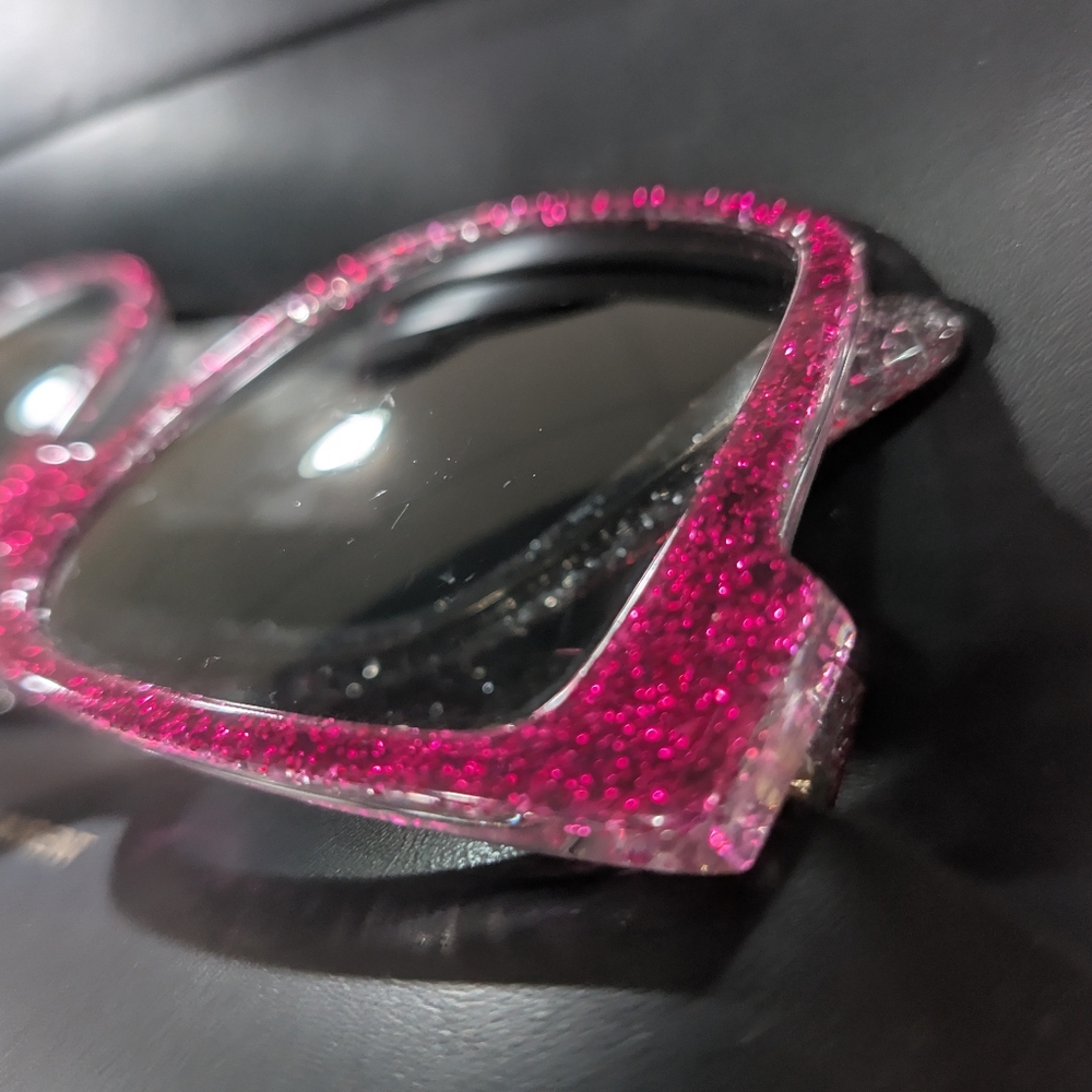 Yves Saint Laurent | Hot Pink Glitter Sunglasses - Picture 16 of 17